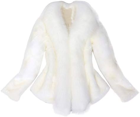 Pelt Ál Fehér Kabát Női Meleg Téli Kabát Hamis Dzseki Kabát, Meleg Felsőruházat, Vastag Szőrme, Női Kabát