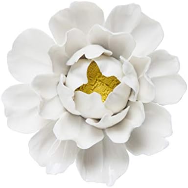 LIOOBO Fali Kerámia Virág Lóg Kerámia Virág Dísz, Kézzel készített Gyönyörű 3D-s Bazsarózsa Lotus Kerámia