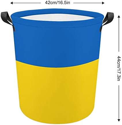 Az ukrán Zászlót Szennyes Kosár fogantyúval Vízálló Összecsukható Kerek Ruhát Akadályozza tárolóban Szervező