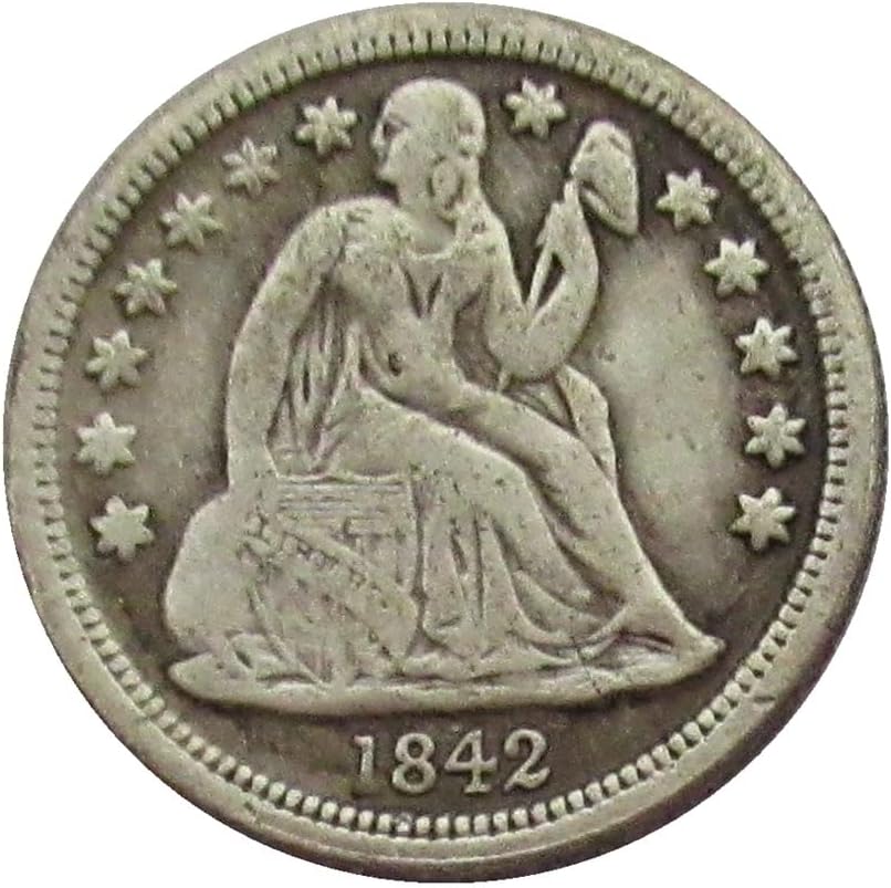 Amerikai Zászló 10 Cent 1842 Ezüst Bevonatú Replika Emlékérme