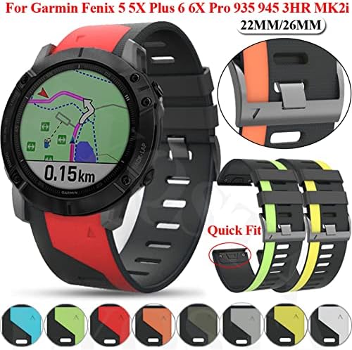 AMSH 22 26mm Quickfit Watchband Szíj, A Garmin Fenix 6 6X 5X Pro 5 Plusz 3HR 935 945 S60 Smartwatch Zenekar