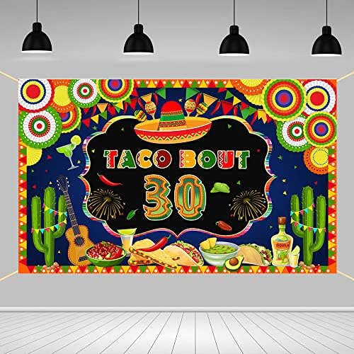 AIBIIN 6x4ft Taco 30 Hátteret Fél Boldog 30 éves Banner Fotózás Fiesta Mexikói Kaktusz 30-án Szülinapi