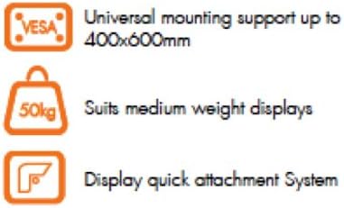 Atdec TH-3060-UF Ultra Slim TV Fali tartó a Reteszelő Mechanizmus Jelenik 110 Kilós, Fekete