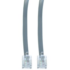 QUALCONNECT telefonkábel (Hang), RJ11, 6P / 4C, Ezüst Szatén, Fordított, 2 ft